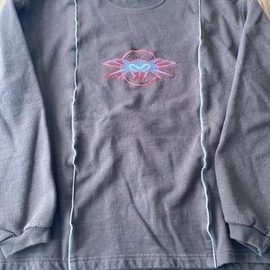 Vintage Black Flys 1990s Brown Skateboarding  Long Sleeve